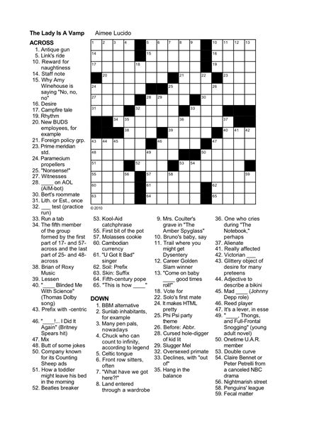 Dating word LA Times Crossword